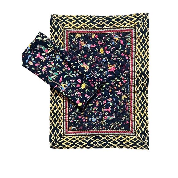 Vintage Vera Bradley 4 Placemats & Napkins Asian Oriental Quilted Retired - Picture 4 of 11